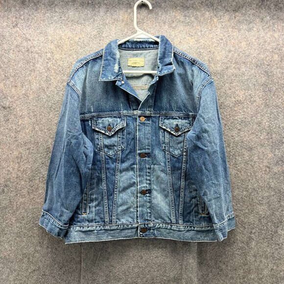 Denim & Supply Ralph Lauren Jackets & Blazers - Ralph Lauren Denim Jacket Women Large Blue Jean Button Down Vintage Distressed